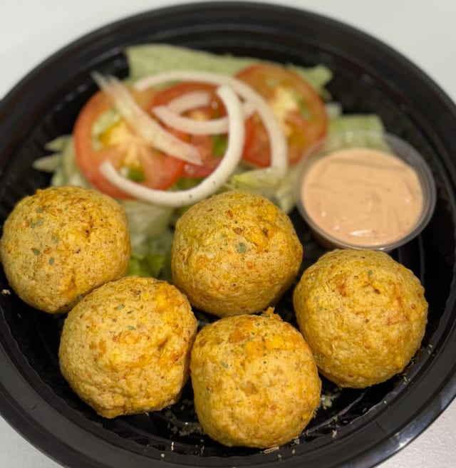 Cheese Stuffed Mofongo Balls.